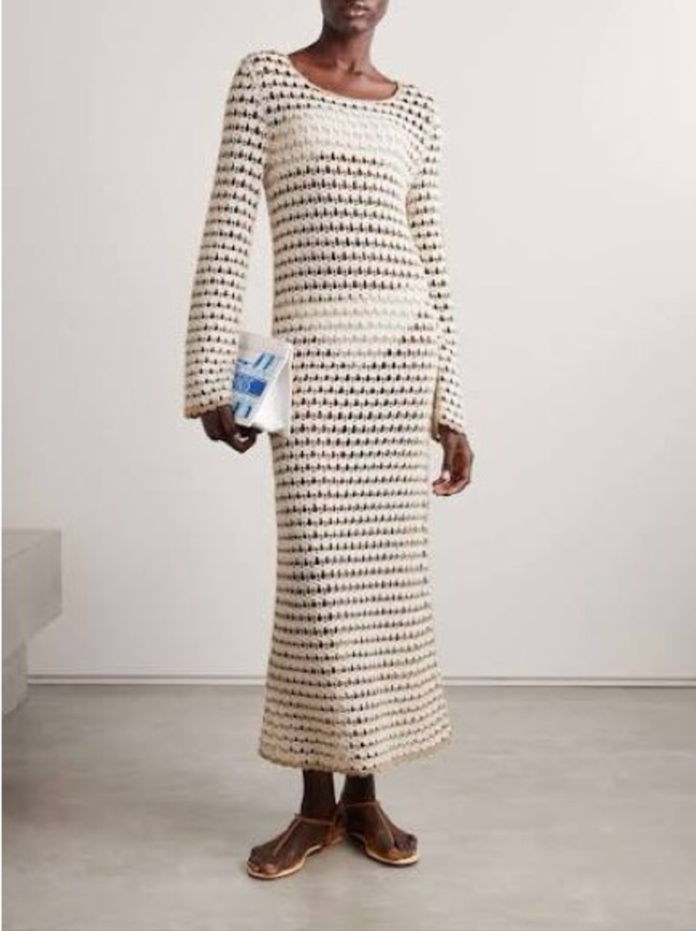 Zimmermann Tallow Crochet Dress with Gold Threading